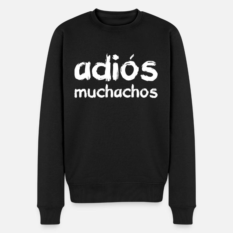 adiós muchachos, white - Männer Premium Bio Pullover - Schwarz