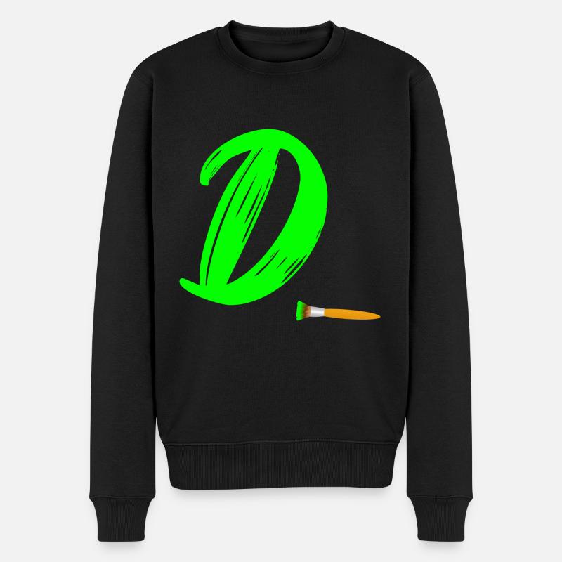 brush grün d - Männer Premium Bio Pullover - Schwarz