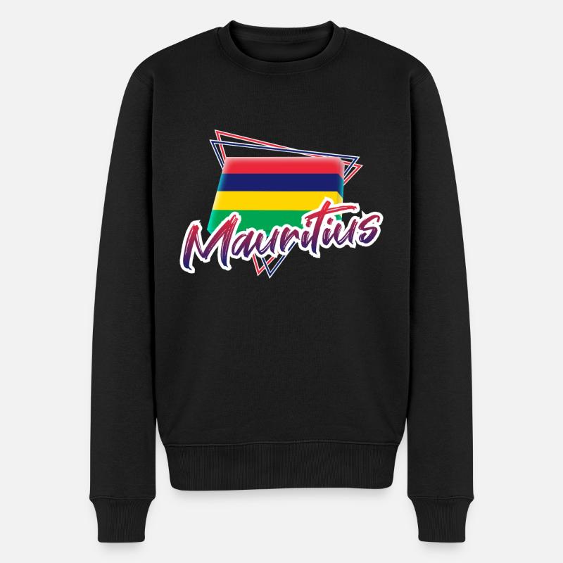 Mauritius - Männer Premium Bio Pullover - Schwarz