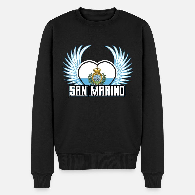 San Marino - Männer Premium Bio Pullover - Schwarz