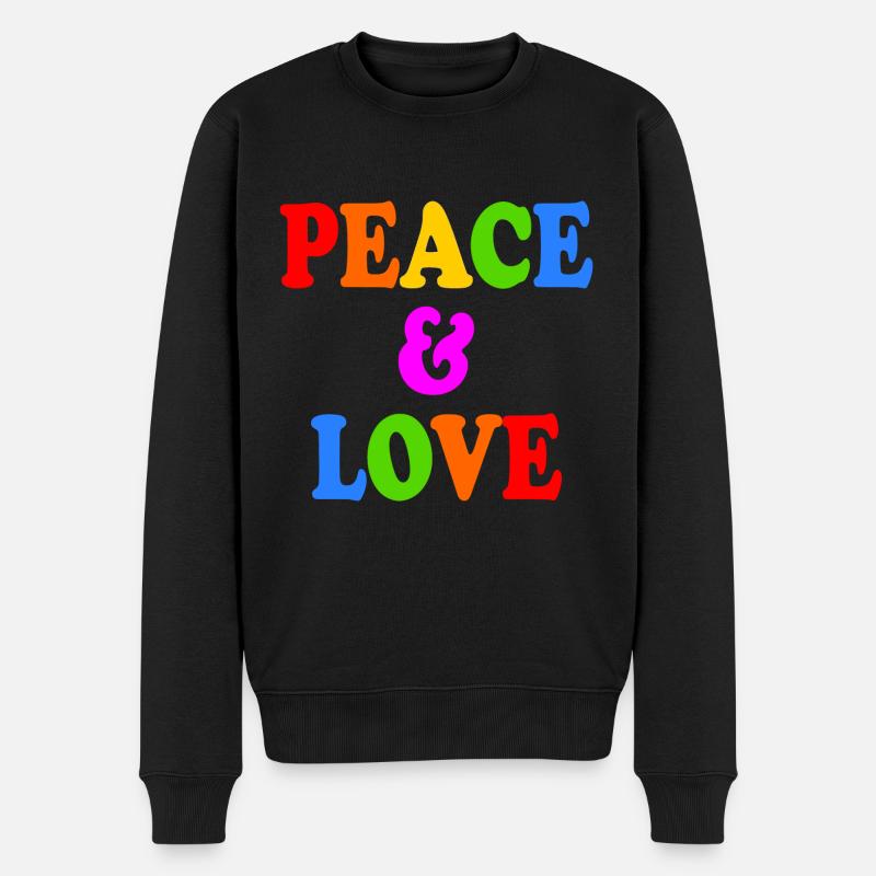 Peace and love - Pull Premium bio Homme - noir