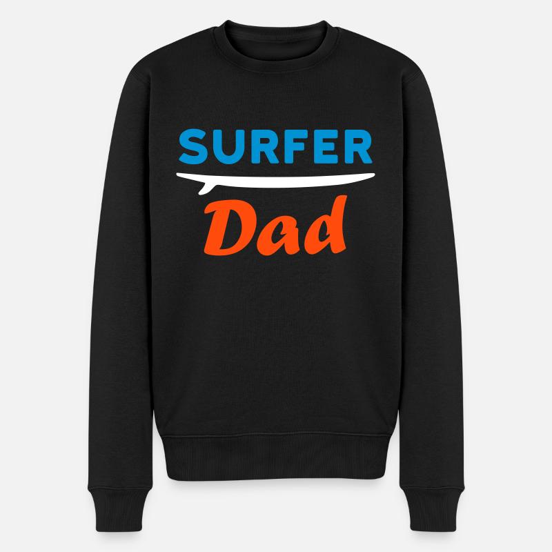 Surfer dad (Surfbrett) - Männer Premium Bio Pullover - Schwarz