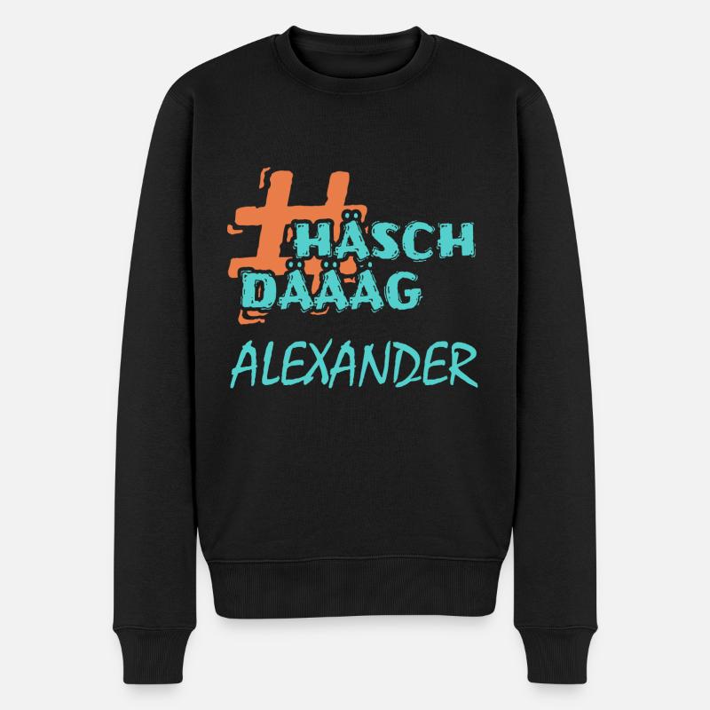 ALEXANDER - Männer Premium Bio Pullover - Schwarz