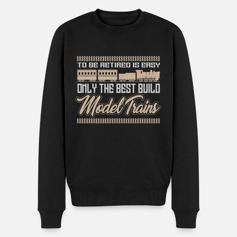Modelleisenbahnen - Züge - Männer Premium Bio Pullover - Schwarz