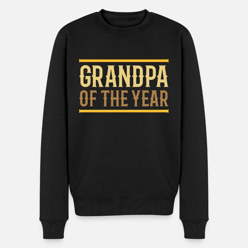 Grand-père de l’année (lignes) - Pull Premium bio Homme - noir