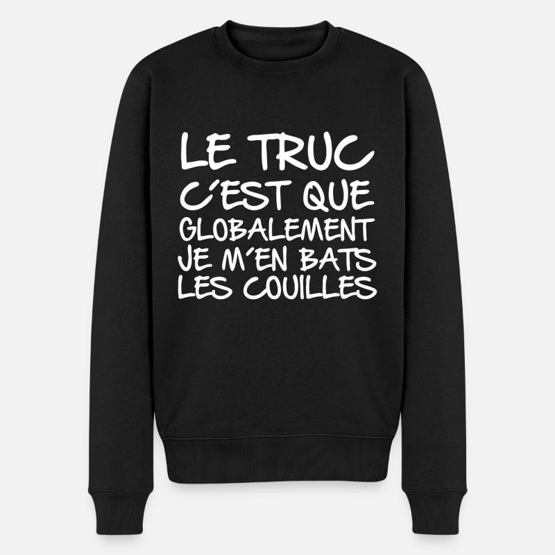 Ich schlage meine Eier - Männer Premium Bio Pullover - Schwarz