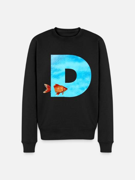 poisson rouge d - Pull Premium bio Homme - noir