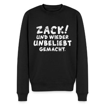 zack und wieder unbeliebt gemacht - Männer Premium Bio Pullover - Schwarz - Vorne - Nico (187cm)