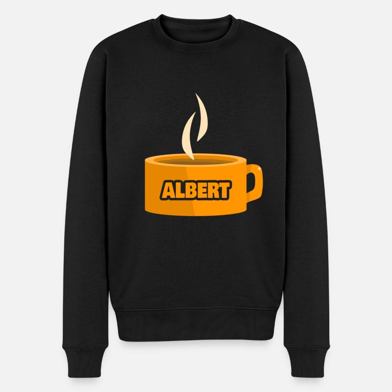 Cafe Albert - Männer Premium Bio Pullover - Schwarz