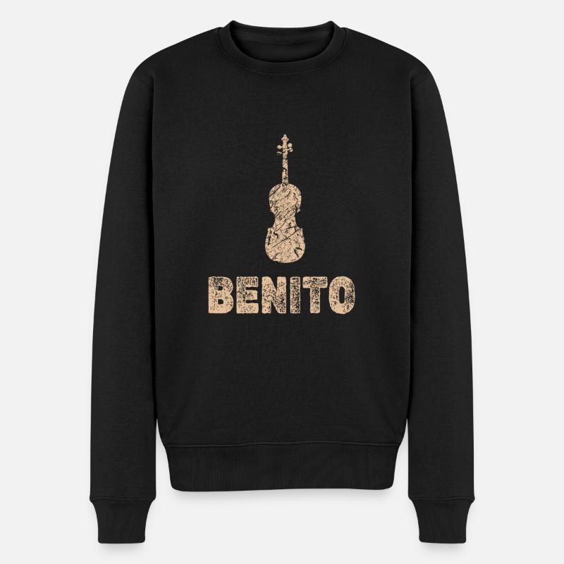 Bratsche Benito - Männer Premium Bio Pullover - Schwarz