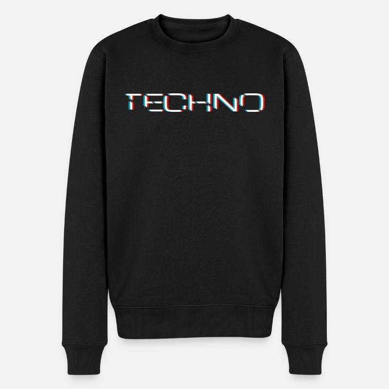 TECHNO DJ EDM Musik Acid House Rave Musikfestival - Männer Premium Bio Pullover - Schwarz