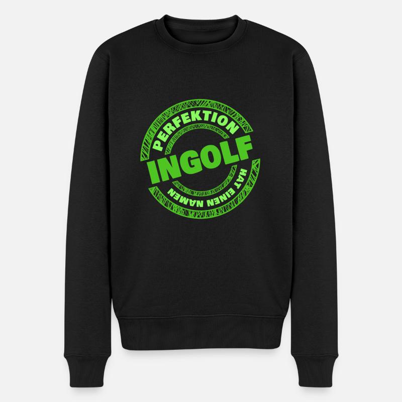 Perfektion Ingolf - Männer Premium Bio Pullover - Schwarz
