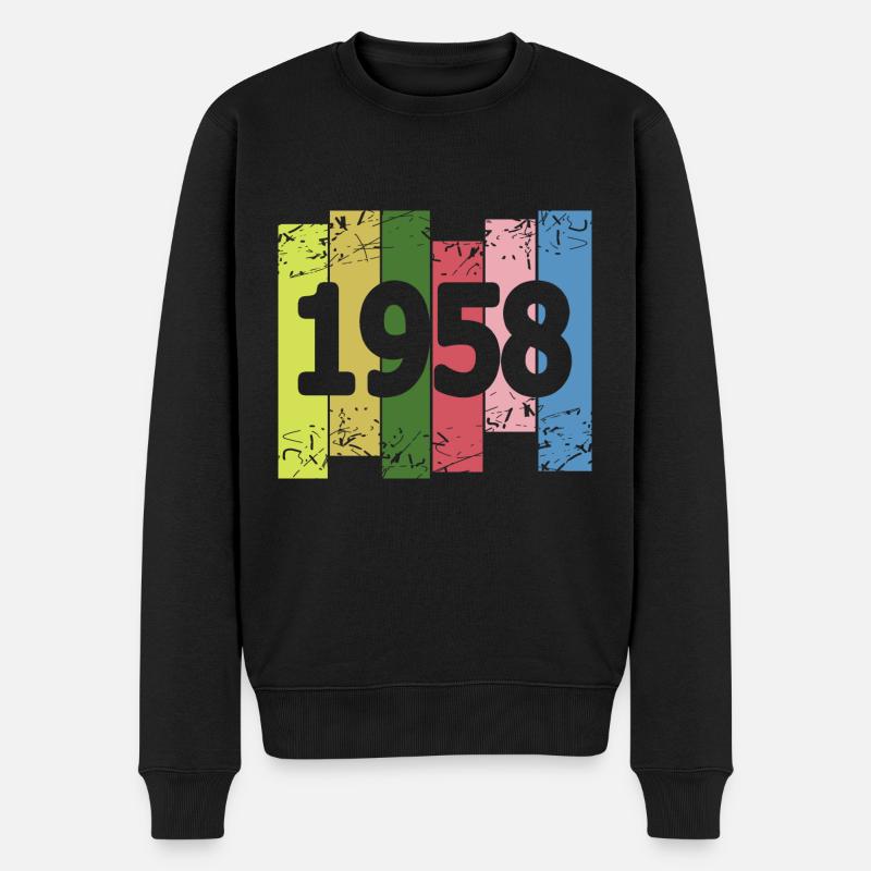 Witzig 1958 - Männer Premium Bio Pullover - Schwarz