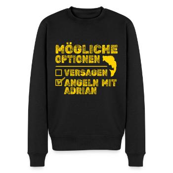 Angeln Fisch Adrian - Männer Premium Bio Pullover - Schwarz - Vorne - Nico (187cm)