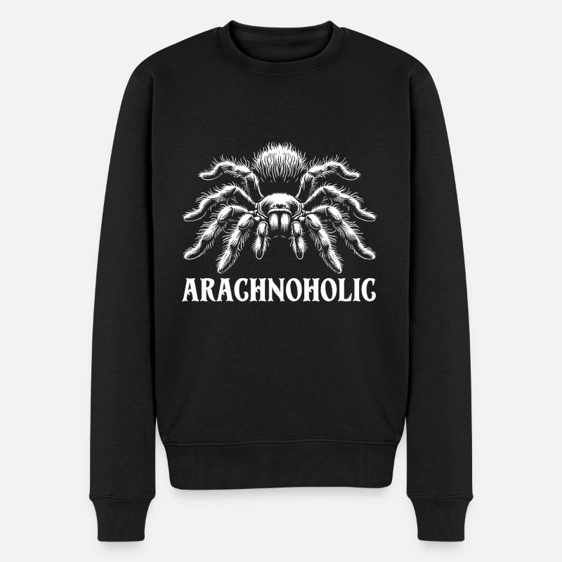 Arachnoholic große haarige Vogelspinne Silhouette - Männer Premium Bio Pullover - Schwarz