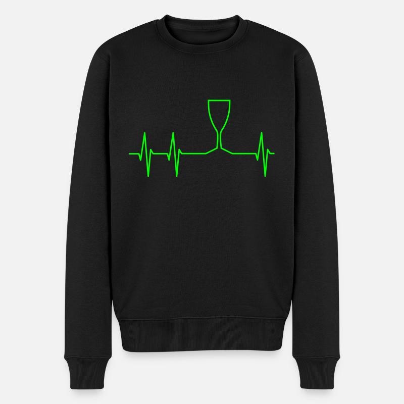 ECG et verre à vin - Pull Premium bio Homme - noir