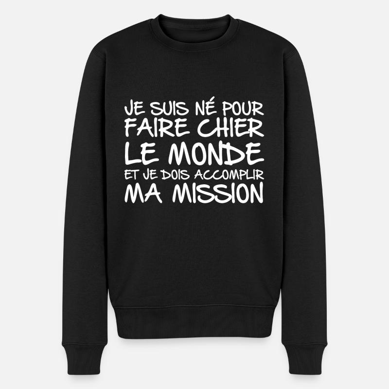 Muss meine Mission erfüllen - Männer Premium Bio Pullover - Schwarz