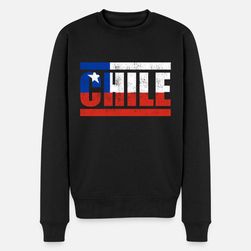 Chile - Männer Premium Bio Pullover - Schwarz