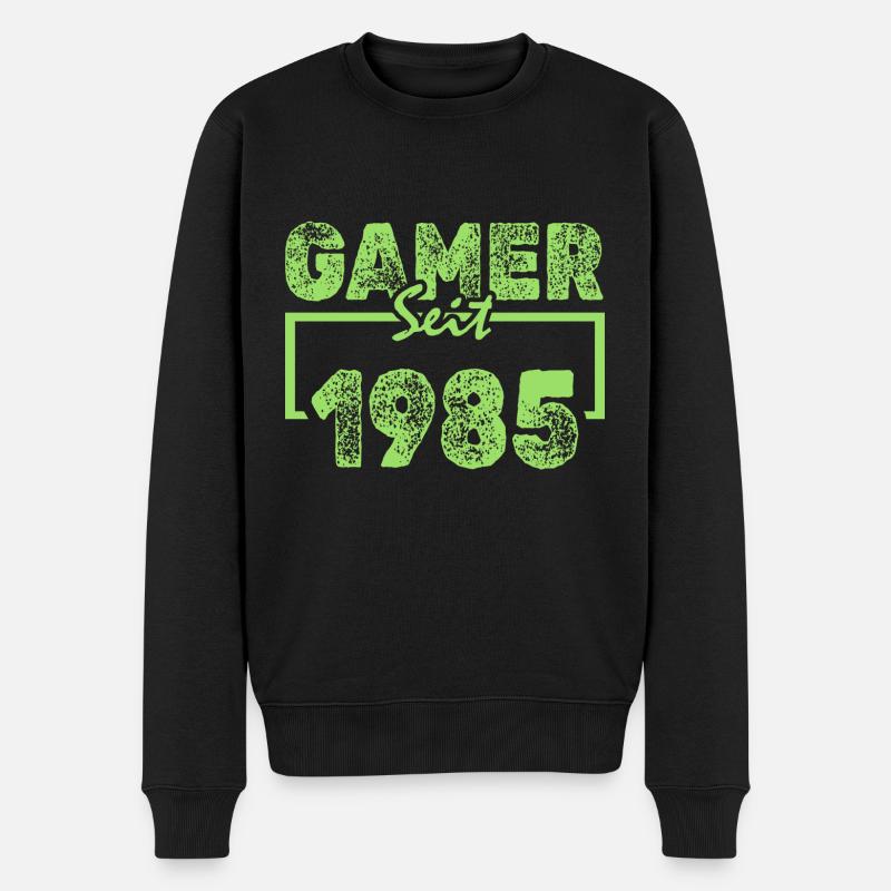 Jahr 1985 - Männer Premium Bio Pullover - Schwarz