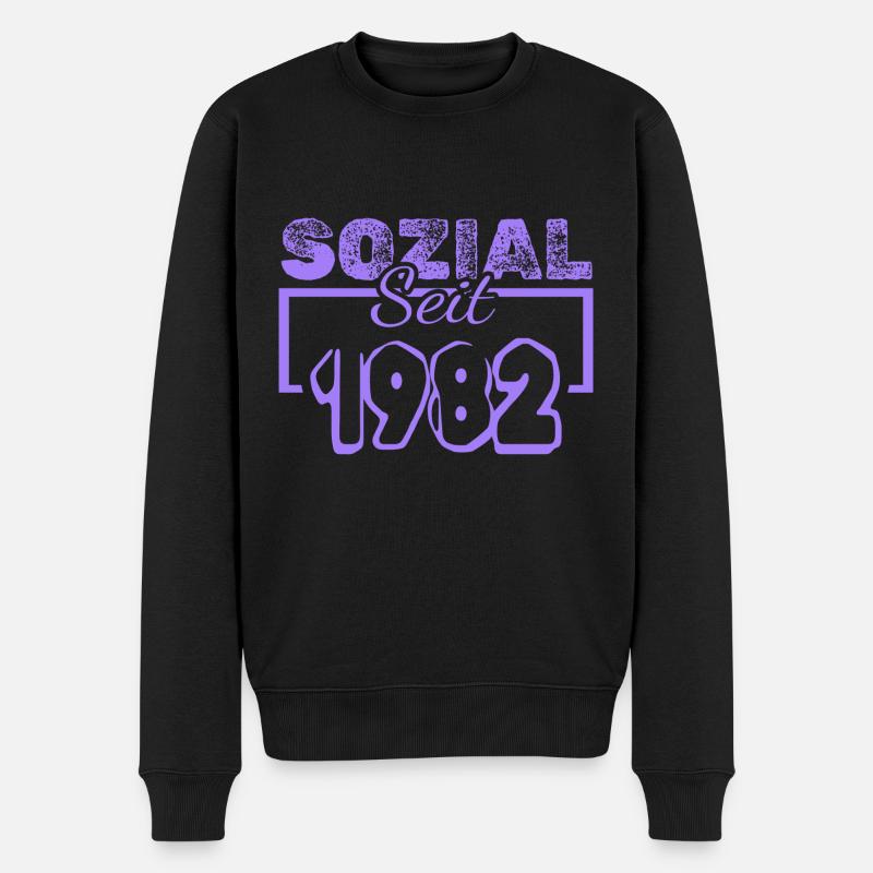 Sozialarbeiter 1982 - Männer Premium Bio Pullover - Schwarz