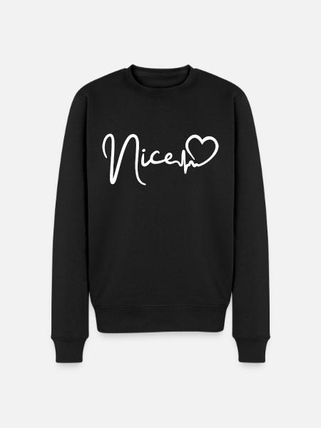 Nice heartbeat Nice city France - Men's Premium Organic Jumper - black