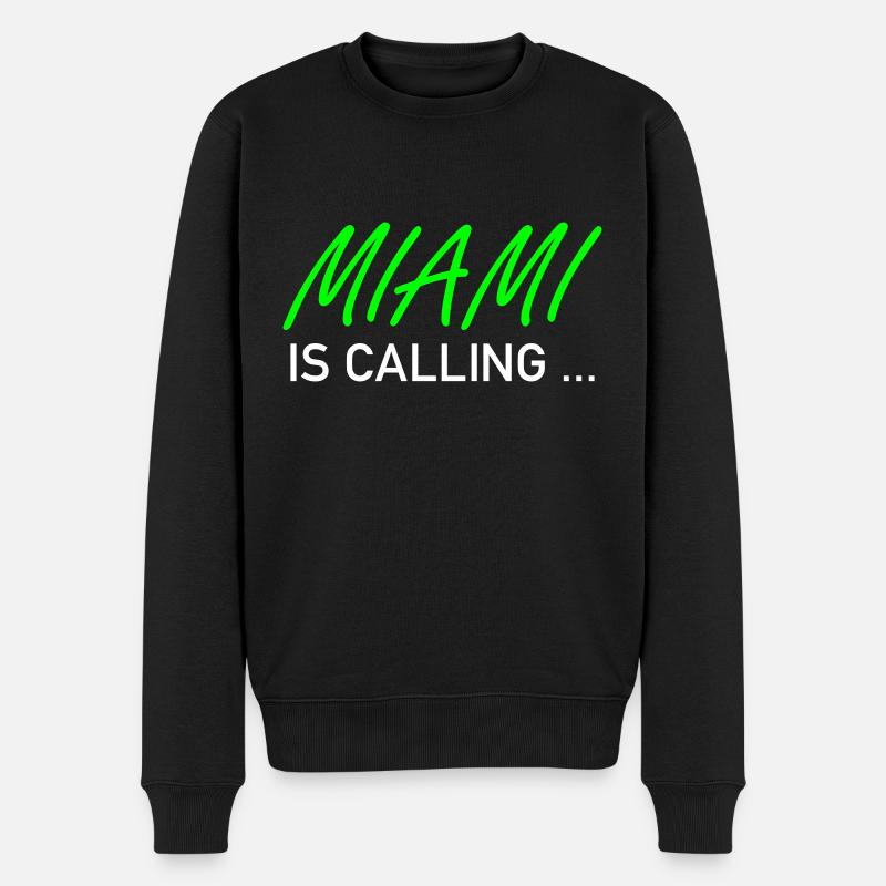 Miami is calling ... - Männer Premium Bio Pullover - Schwarz