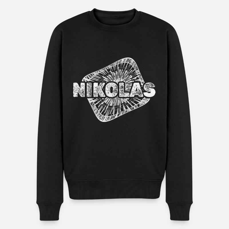 Geschenk für Nikolas - Männer Premium Bio Pullover - Schwarz