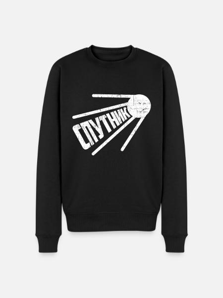Sputnik russiske satellit Rusland siger sovjetiske - Økologisk premium-sweatshirt til mænd - sort