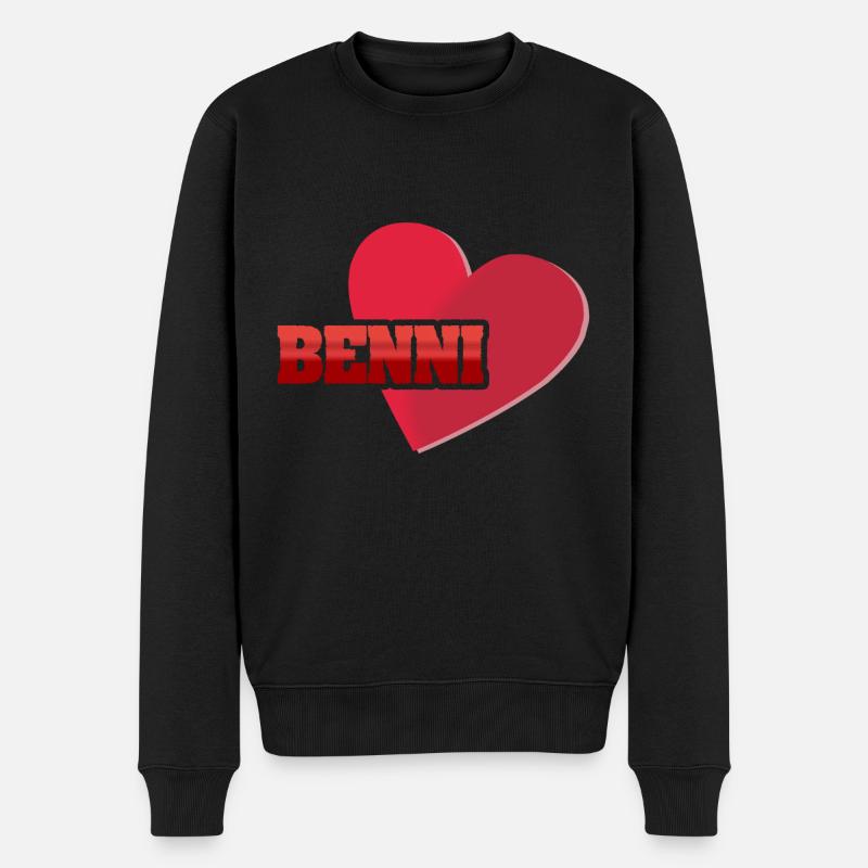 Vorname Benni - Männer Premium Bio Pullover - Schwarz