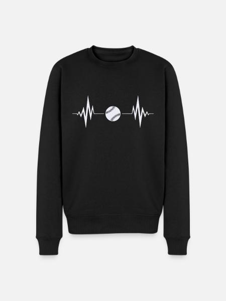 Baseball heartbeat - Men's Premium Organic Jumper - black
