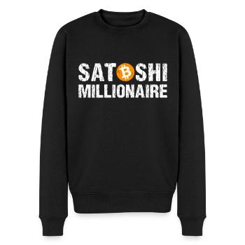 Satoshi Millionaire Cryptomonnaie Bitcoin - Pull Premium bio Homme - noir - Devant - Nico (187cm)