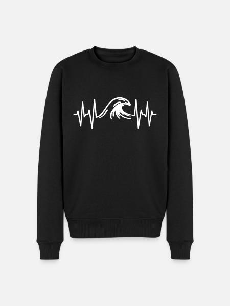 Wave Sea Heartbeat - Men's Premium Organic Jumper - black