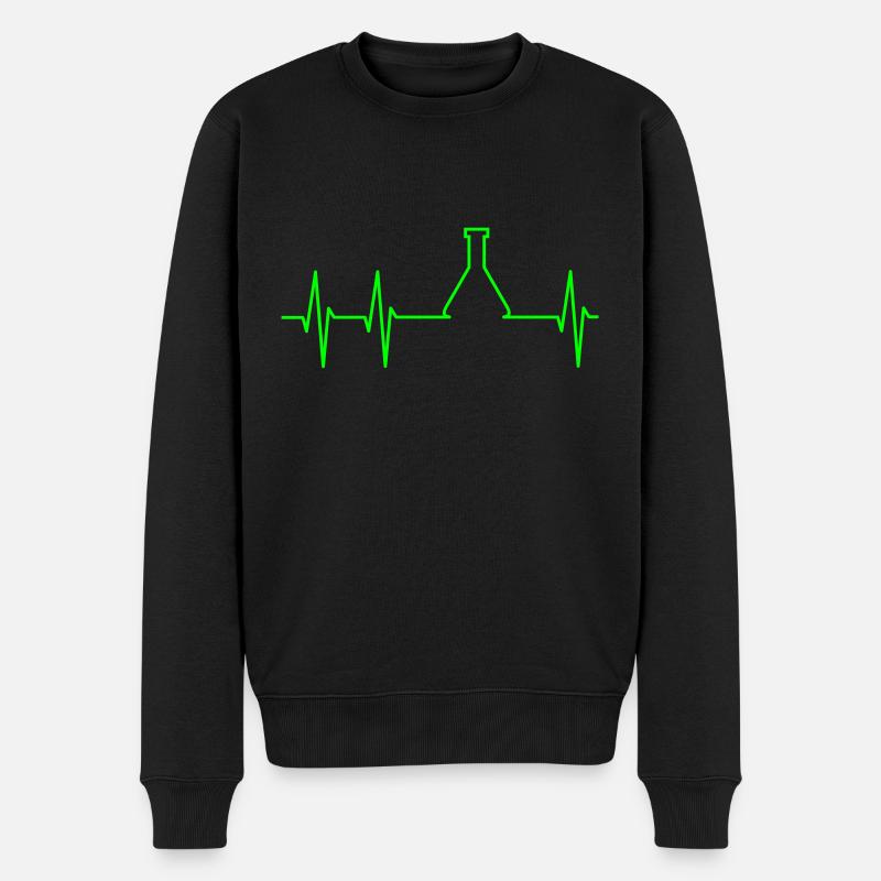 ECG et fiole d’Erlenmeyer - Pull Premium bio Homme - noir