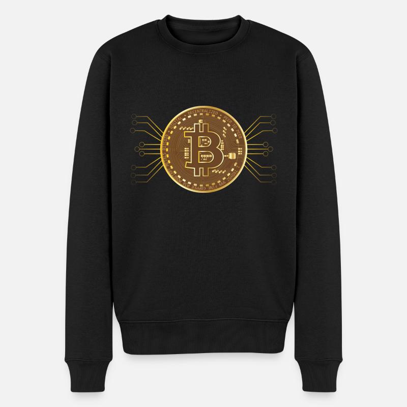 Bitcoin - Computer Logo - Männer Premium Bio Pullover - Schwarz
