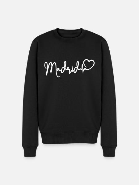 Madrid Heartbeat Spain Madrid - Men's Premium Organic Jumper - black