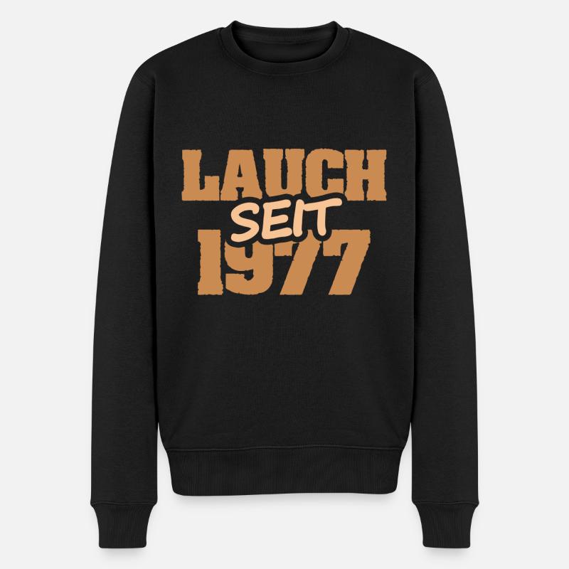 Jahr 1977 - Männer Premium Bio Pullover - Schwarz
