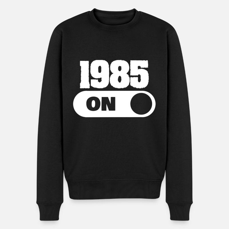 Witzig 1985 - Männer Premium Bio Pullover - Schwarz