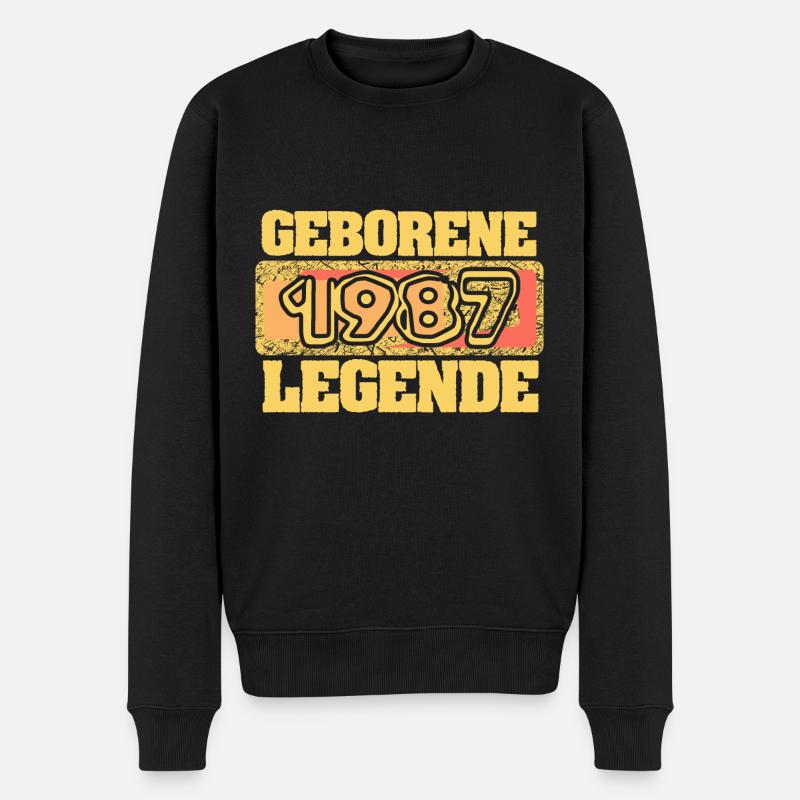 1987 - Männer Premium Bio Pullover - Schwarz