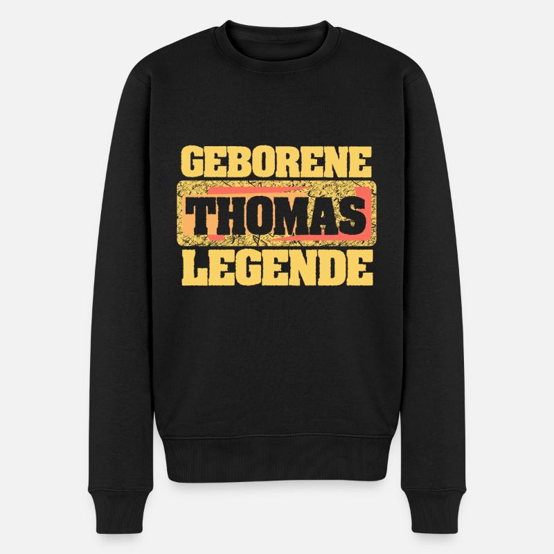 als Thomas - Männer Premium Bio Pullover - Schwarz