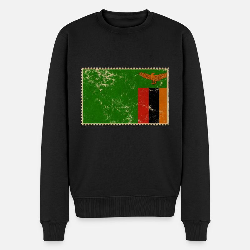 Sambia - Männer Premium Bio Pullover - Schwarz