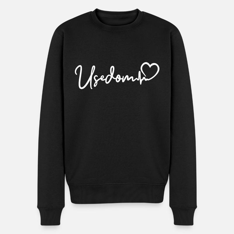 Usedom Herzschlag Ostsee Insel Usedom - Männer Premium Bio Pullover - Schwarz