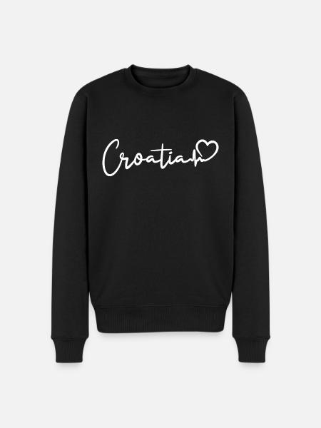 Croatia Heartbeat - Men's Premium Organic Jumper - black
