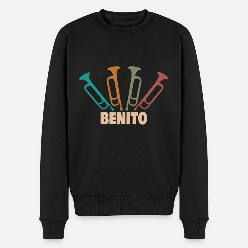 Blasinstrument Benito - Männer Premium Bio Pullover - Schwarz