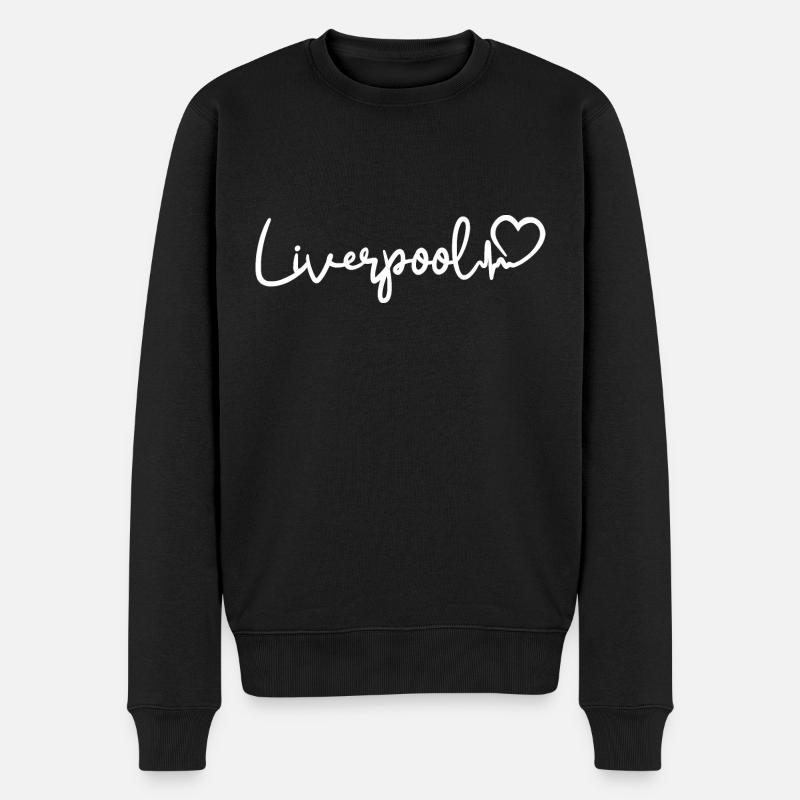 Liverpool Herzschlag - Männer Premium Bio Pullover - Schwarz