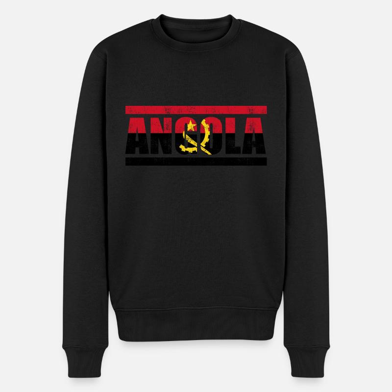 Angola - Männer Premium Bio Pullover - Schwarz