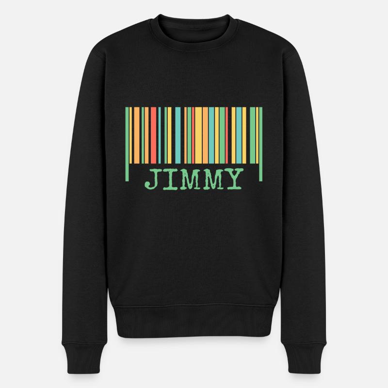 Strichcode Jimmy - Männer Premium Bio Pullover - Schwarz