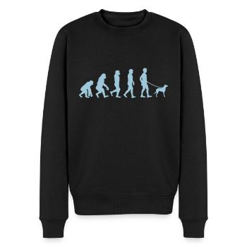 Evolution des Hundefreundes - Männer Premium Bio Pullover - Schwarz - Vorne - Nico (187cm)
