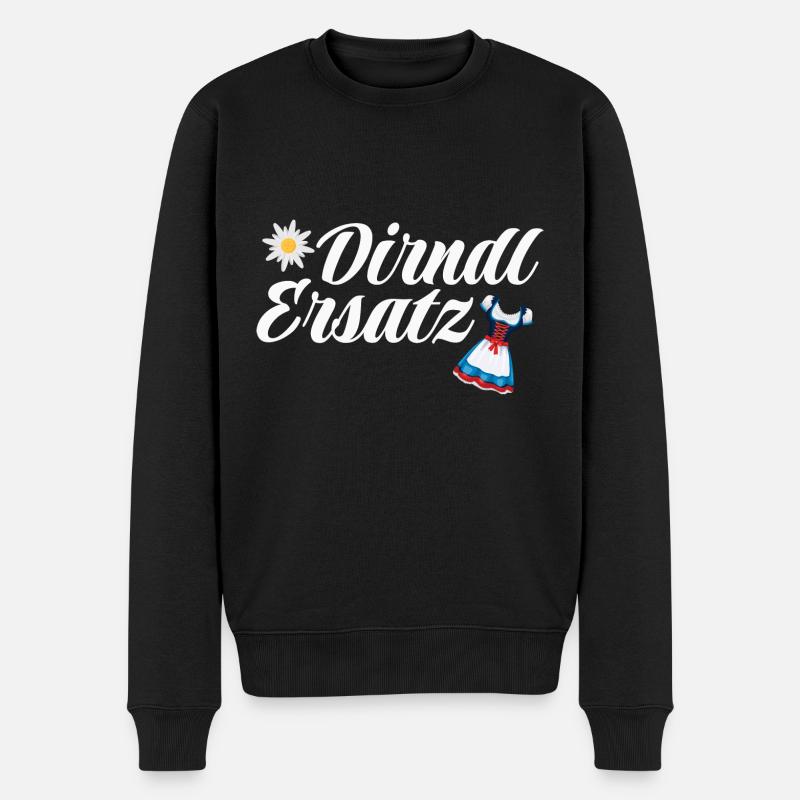 Dirndl Ersatz - Männer Premium Bio Pullover - Schwarz
