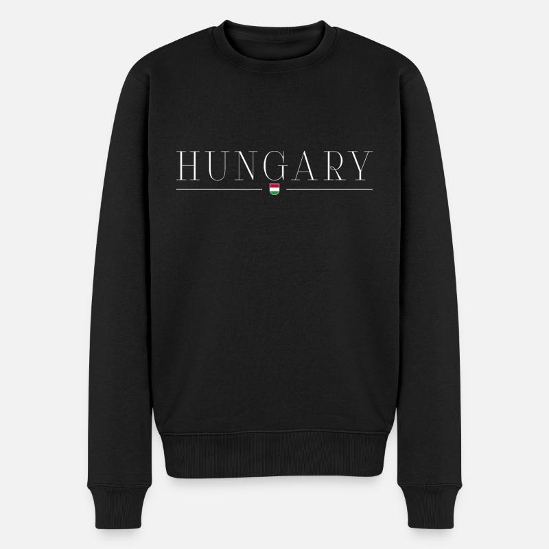 Ungarn Stil Design T-Shirt - Männer Premium Bio Pullover - Schwarz