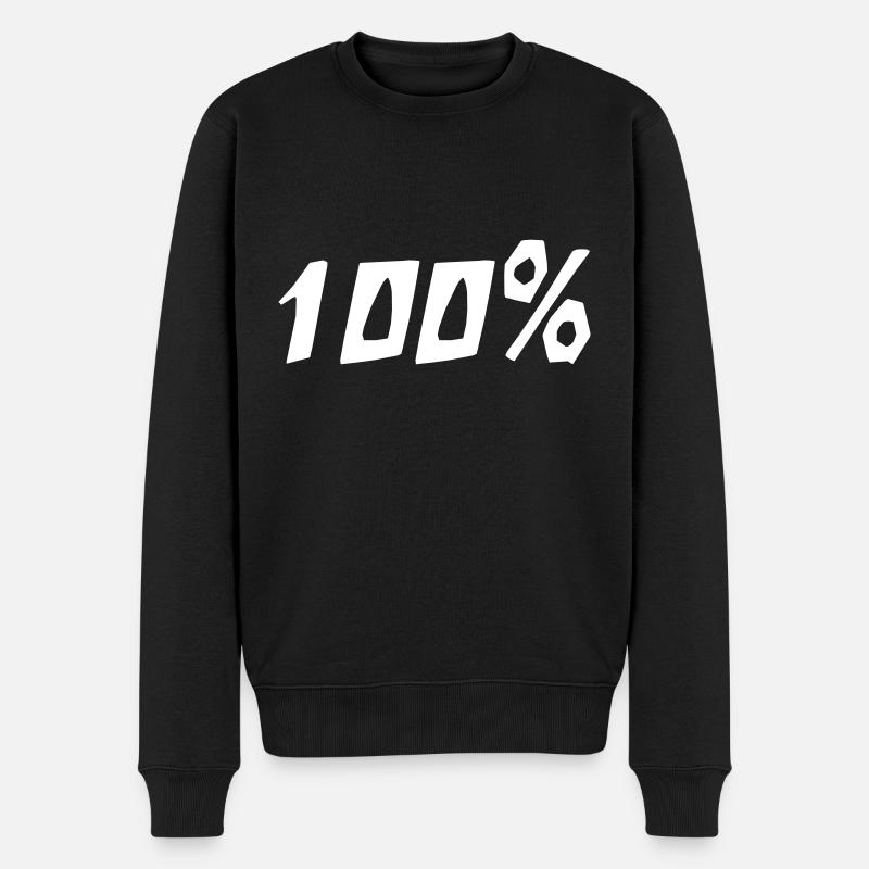 100% - Männer Premium Bio Pullover - Schwarz